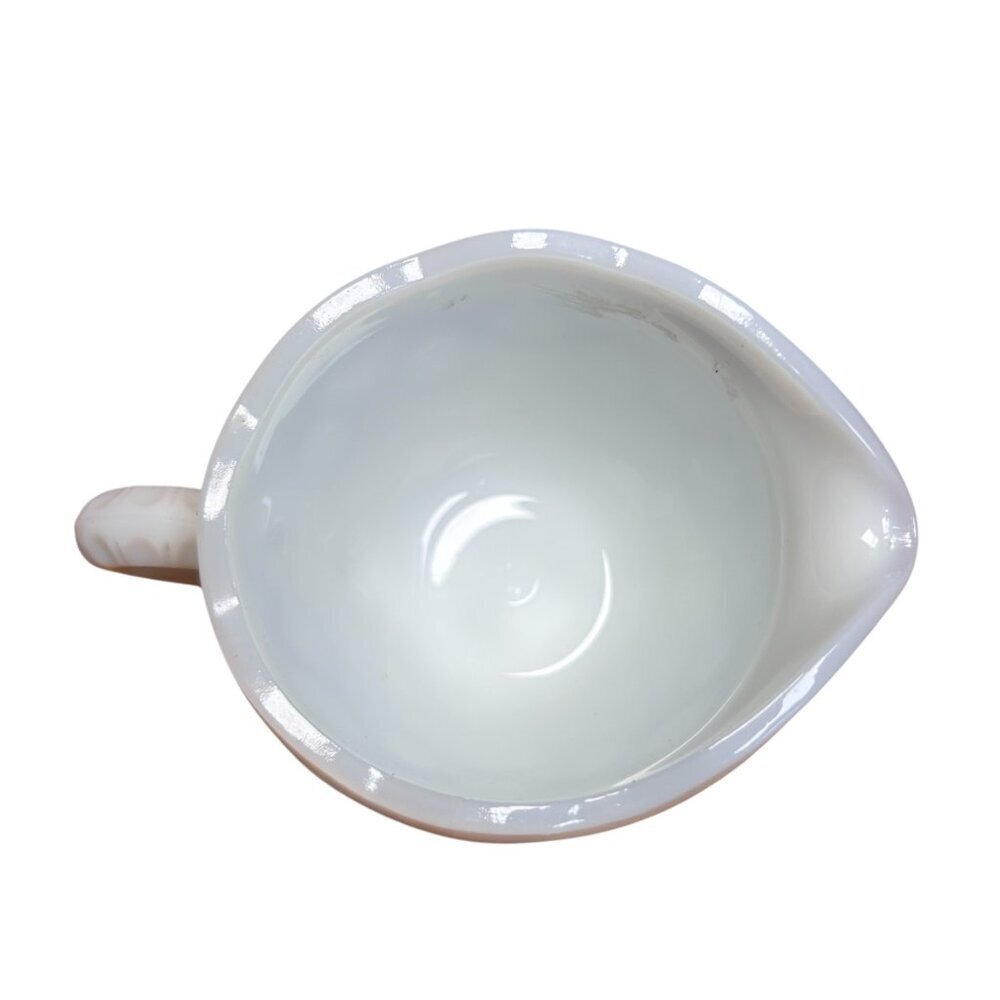 Vintage McKee Glass Company Milk Glass Toltec Creamer Pitcher White Cottage - Picture 4 of 4
